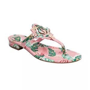 Crown & Ivy Wylie Women Tropical Print Thong Flat Sandal Size 7.5